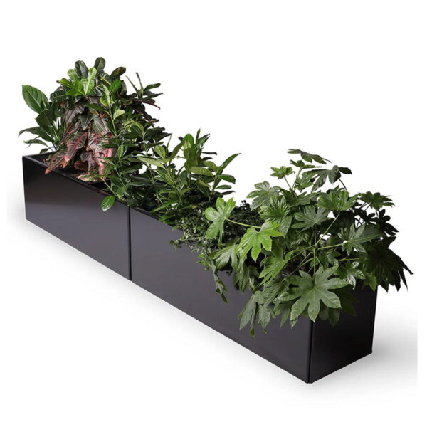 Land Black Sort plantekasse, ekstra lang 40 x 160 x 40 cm